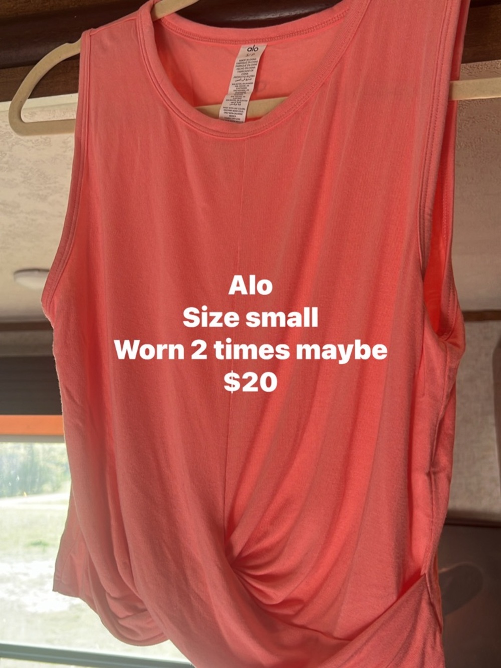 ALO Yoga Coral Twist-Front Tank Top